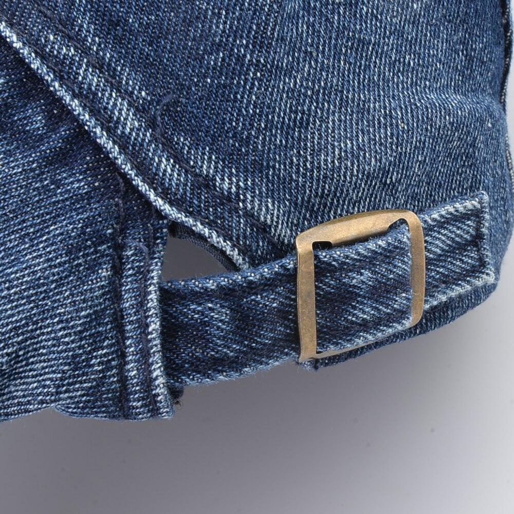 Vintage Peaked Cap Herre Utendørs Uformell Beret Hat Høst Justerbare Newsboy Caps Kvinner Britisk denim Boina Britiske kunstnerhatter