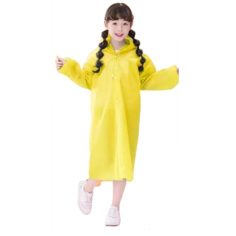 Reusable Raincoat for Kids, Rain Jacket, EVA Poncho for Children, Boys and Girls