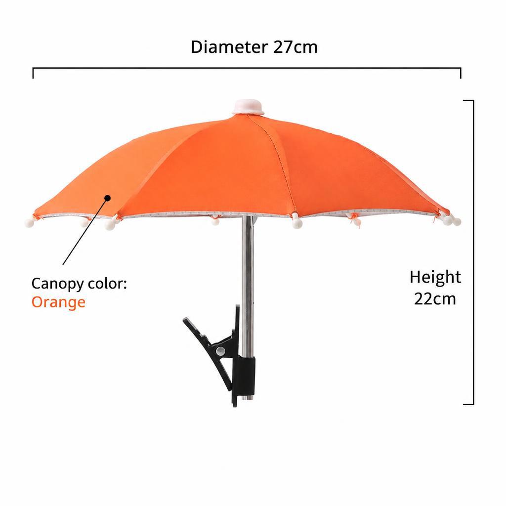 Mini Handless Umbrella Car Mobile Phone Parasol Cute Toy Umbrella with Its Own Clip Advertising Logo Customization