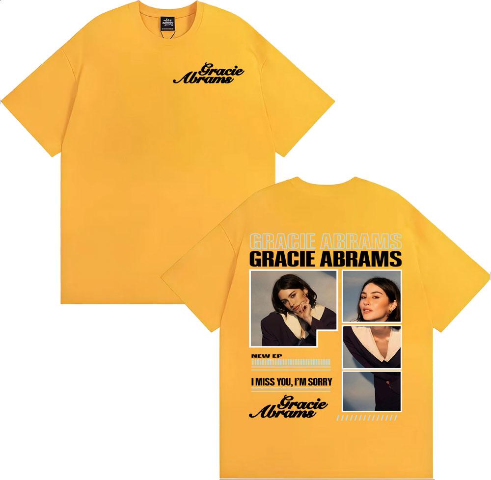 Gracie Abrams The Secret of Us Tour Cover T Shirts Men Women Fashion Trend Aesthetic T-shirts Cotton Casual Short Sleeve T Shirt