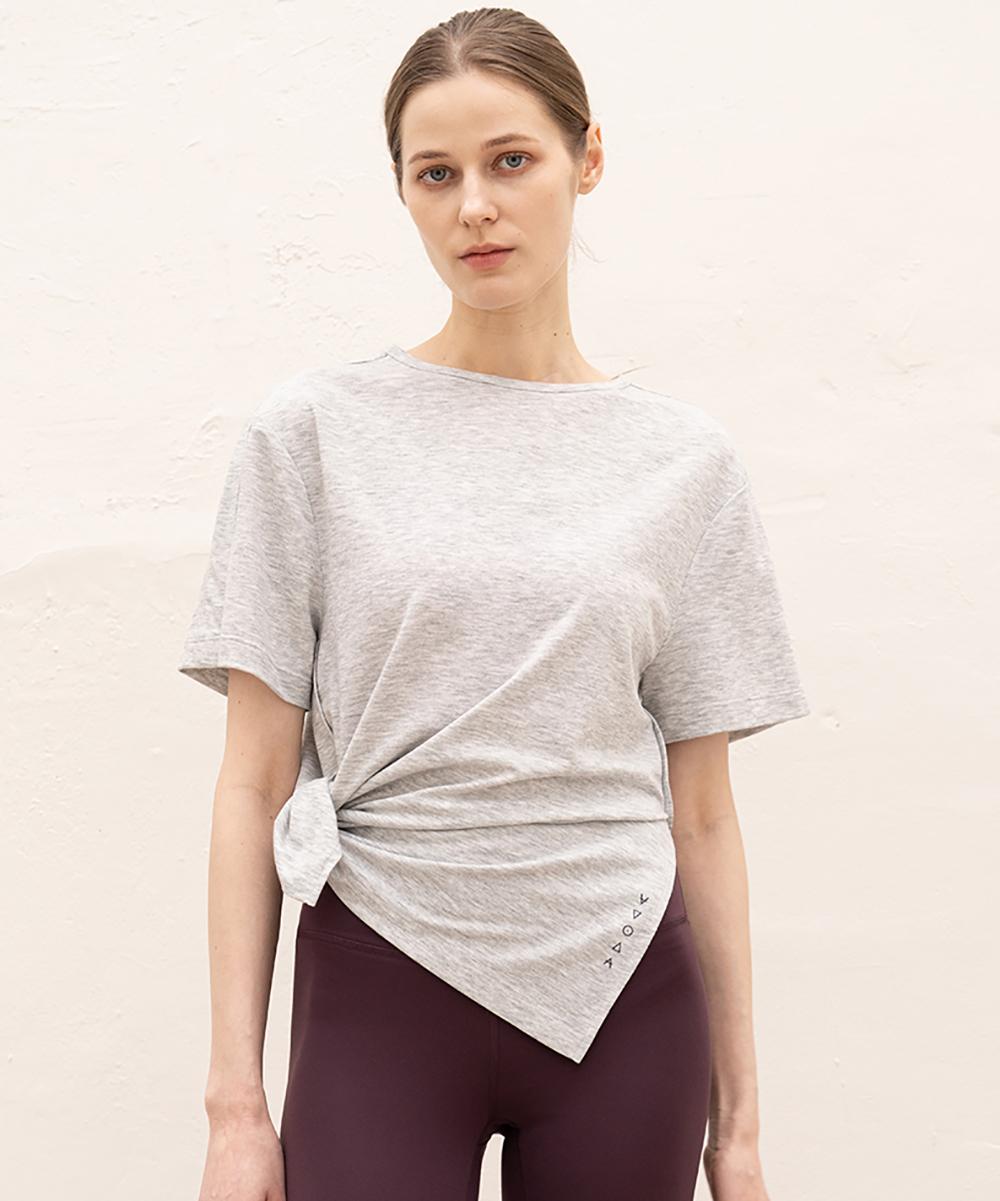 Formative (Fm40822) Cozy Side Slit Short Sleeve_Grey Melange M
