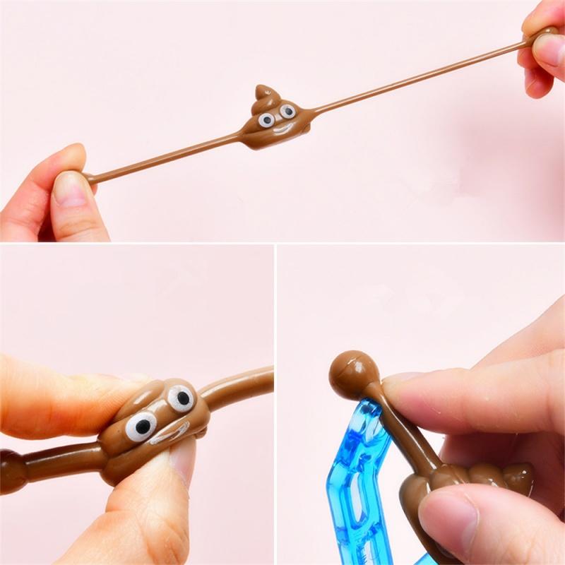 5 Pièces Jouets Amusants d'Éjection de Caca Enfants Catapulte Créative Fausse Caca Lance-Pierre Jouet Adulte Enfants Soulagement du Stress Jouet Collant Caca Jeu