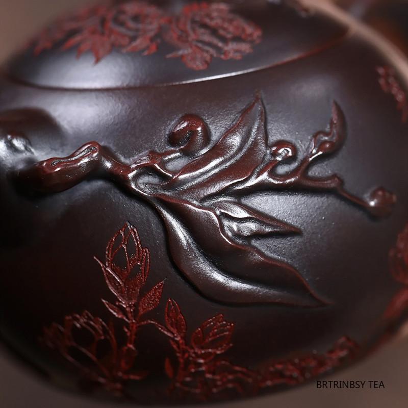 Chinese Yixing Purple Clay Teapot Handmade Peach Xishi Tea Pot Tradition Household Kettle Raw Ore Zisha Tea Set Teaware 280ml