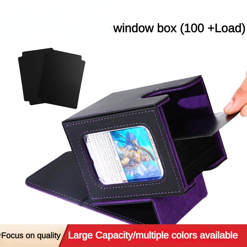 100+ Load Trading Card Deck Box for MTG Commander Display with 2 Dividers Game Sports Card Storage Box PU Magnet Deck Case