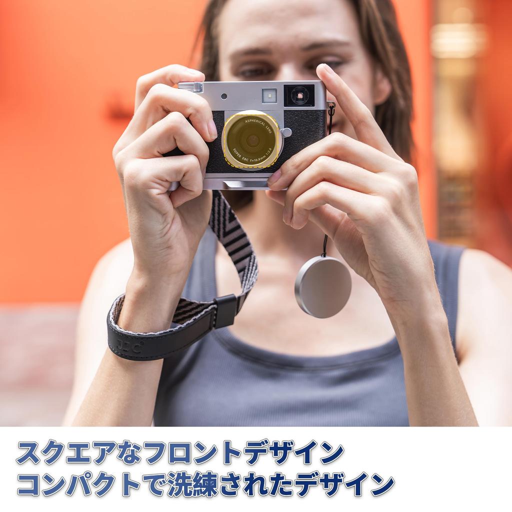 JJC Fujifilm Lens Hood and Lens Cap for Fujifilm Compatible with Matte Lens Includes Silver X-Half X-Half (X-HF1) - F-XHFUV Filter, Surface,