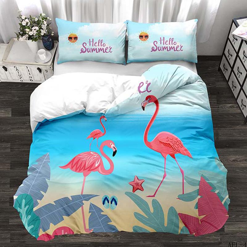 Three-Piece Digital Printing Bedding Quilt Cover Pillowcase