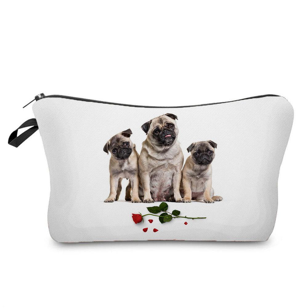 Women Dog Print Cosmetic Bag Toiletries Organize Travel Storage Case 6698 KTB