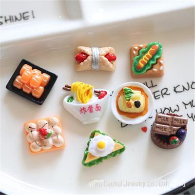 DIY Resin Jewelry & Phone Case Decor Kit: Simulation Food Cake, Cream Glue, Fried Noodles, Hamburger Accessories
