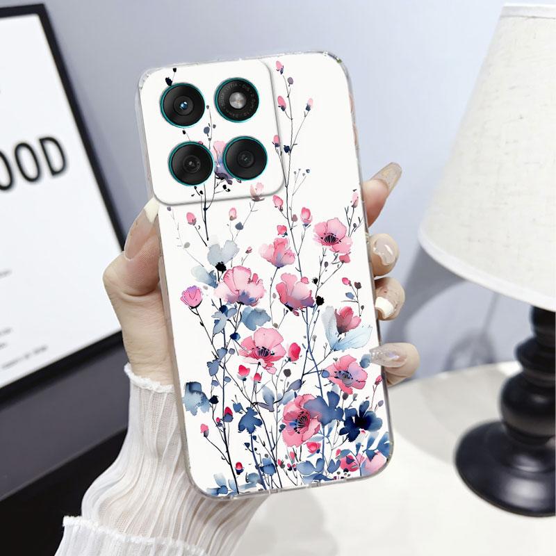 Phone Case For Moto Edge 60 Fusion Case Protect Cover For Motorola Moto Edge 60 Marble Butterfly Print Clear Soft Silicone Funda