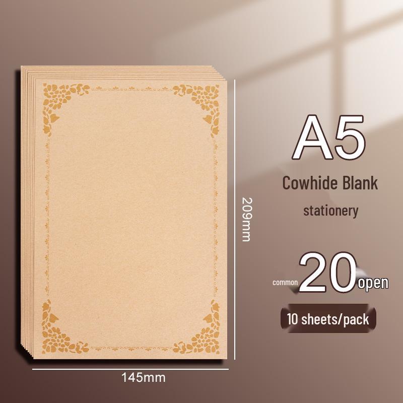 Vintage-Style Thick Kraft Paper Envelopes & Letter Set for Handwritten Notes & Birthday Cards