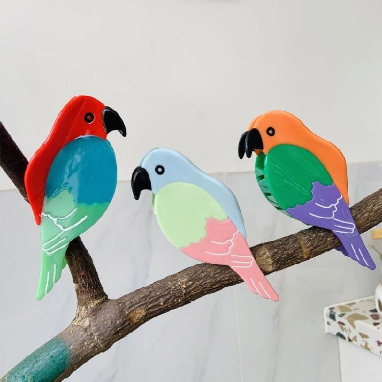 Hair Claw Colorful Parrot Shape Hair Clip Strong Hold Hair Jaw Clip Acetate Hair Claw Clip Accessories for Woman