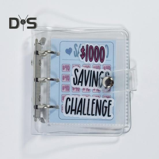 كتاب توفير المال محفظة لاصقة بإبزيم مقاوم للماء ومقاوم للتمزق غلاف PVC منتج جذاب لتوفير المال