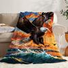 1pc Eagle Pattern Flannel Blanket, Lightweight and Soft Throw for Family & Friends Gift