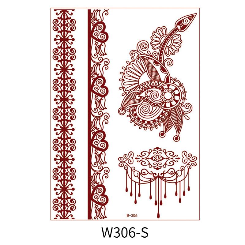 Zhengxiang 2025 červenohnědé vodotěsné indické krajkové samolepky na tetování hennou