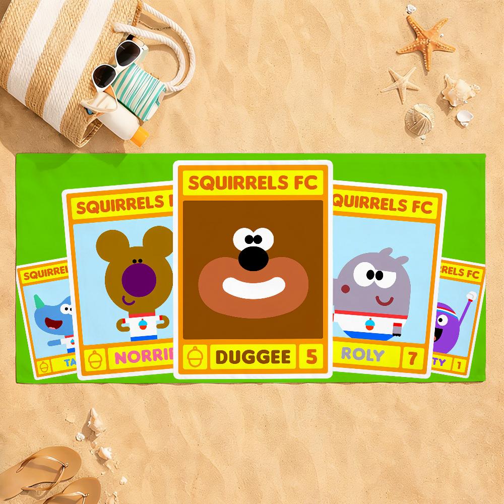 Cartoon Cute H-Hey D-Duggee Towel Quick Dry Absorbent Beach Towel for Sports, Fitness, Swimming and Outdoor Activities W40*H60(CM)