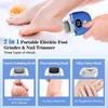 Rechargeable 2-Speed Electric Foot File with 2 Replacement Heads for Removing Dead Skin & Calluses