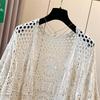 DIMANAF New Cardigan  Women Knitting Lace Long Vest Hollow Summer Style Basic Tops Tees Loose Clothing