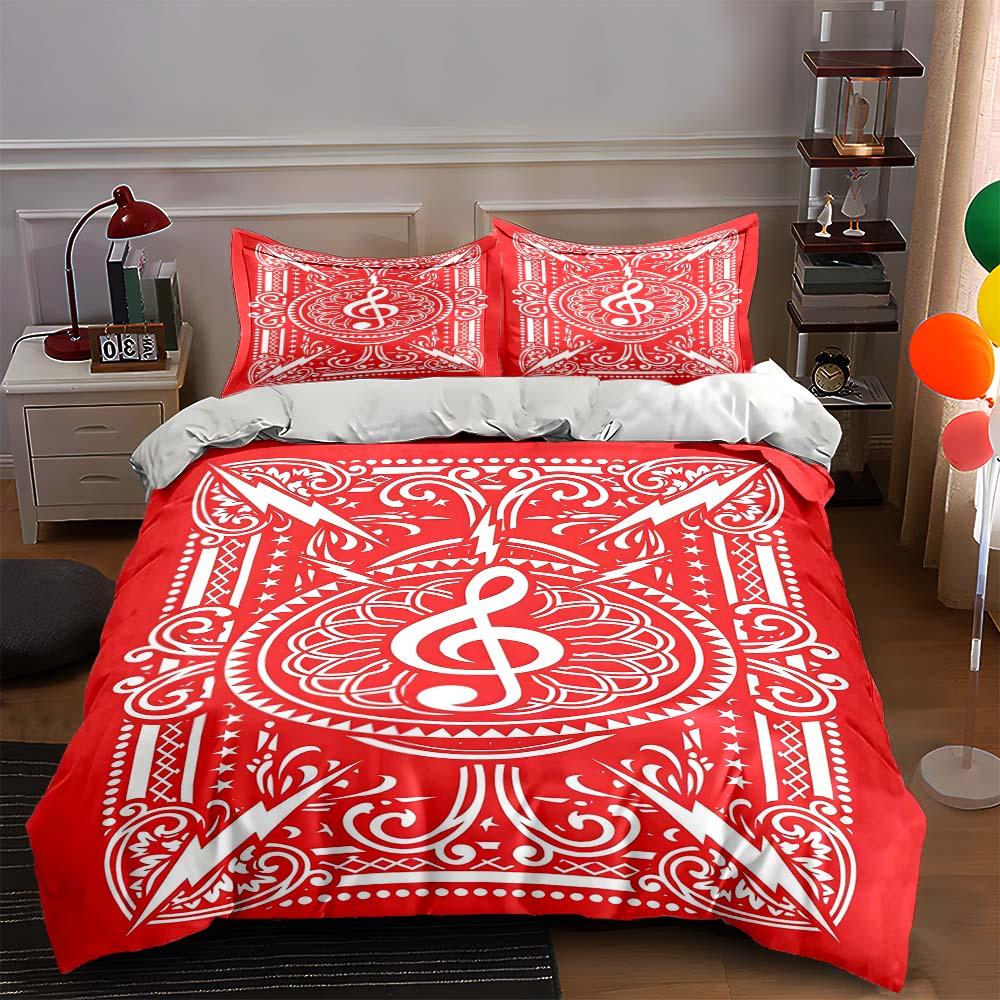 

Musical, ornamental, symmetrical. Bedding Duvet cover sets Duvet covers Pillowcases gifts (1 * Duvet Cover 2 * Pillowcases, without duvet insert) 135x200cm