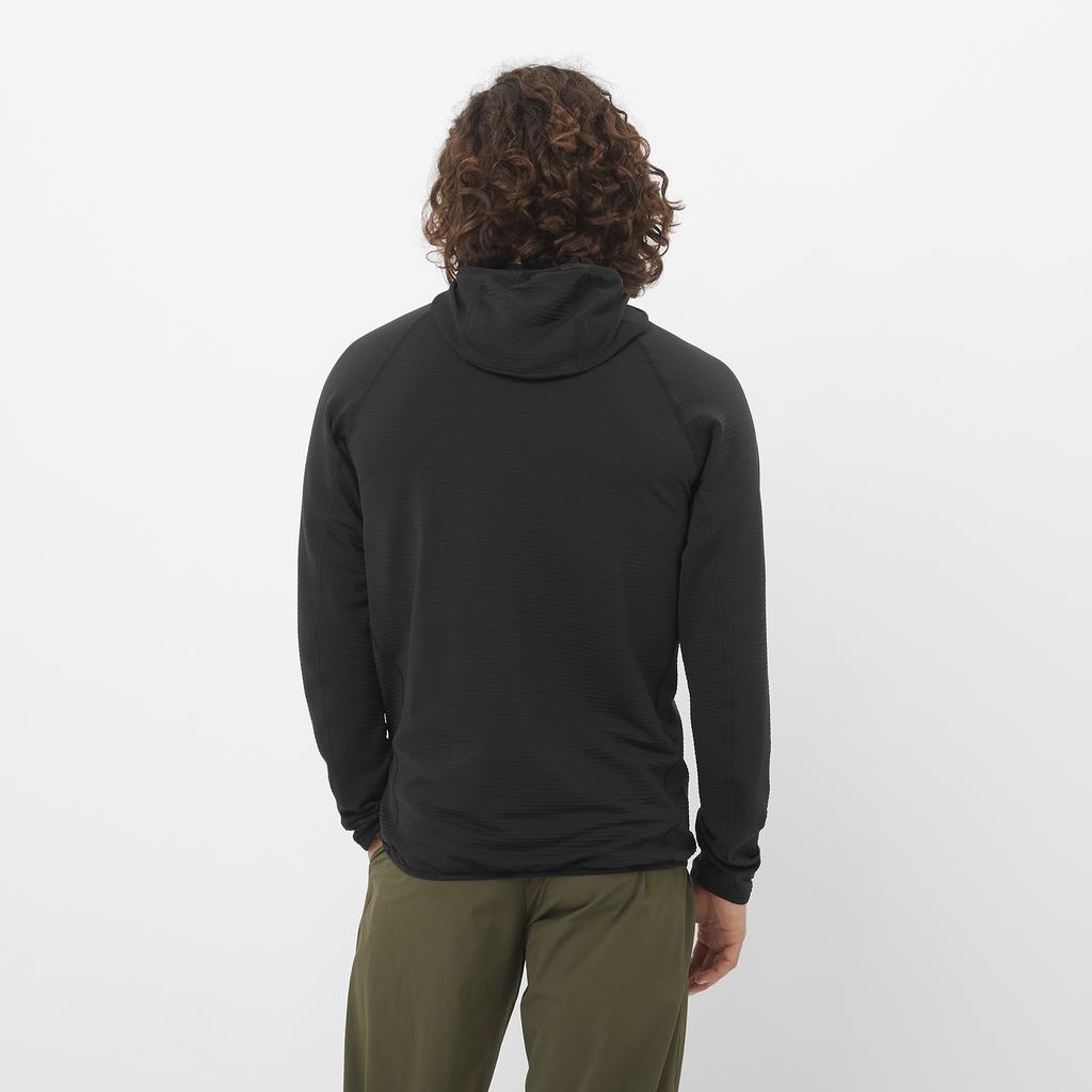 SALOMON Essential Lightwarm Hd Slim Fit Comfortable Skin-Friendly Long Sleeve Jacket Men Jackets Deep-Black C24325
