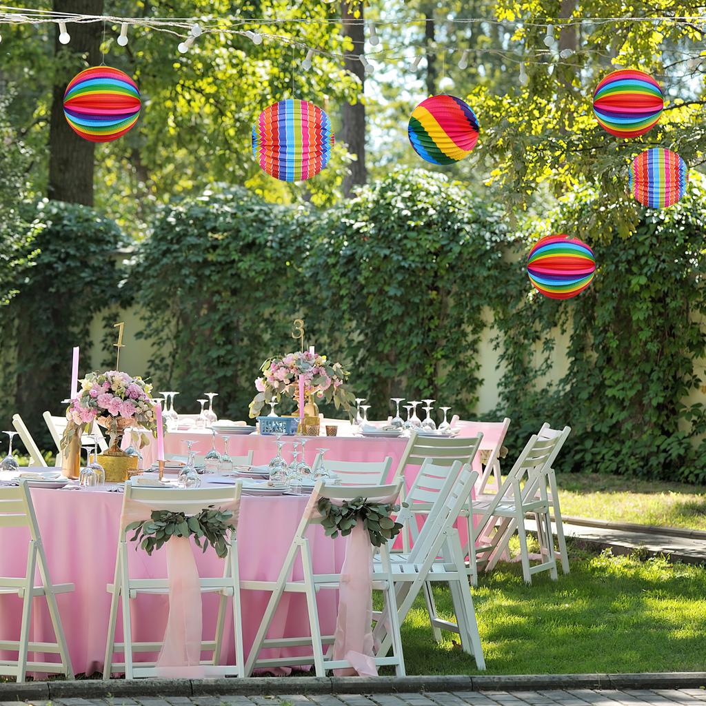 4Pcs Paper Lanterns Set Colorful Foldable Lamp Shades for Party Wedding Decor Hanging Festival Decoration Chinese Style Light