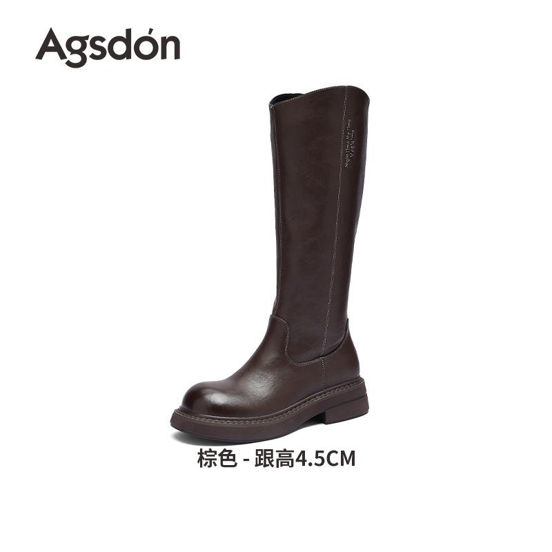Augustine Brown Boots Children 2025 New Autumn Thick-soled Thin Western Boots Merard Knight Boots