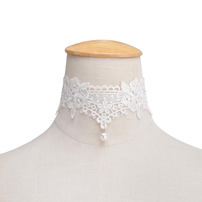 Chokery Perlové Žlázy Tetování Choker Náhrdelník Černý Krajkový Choker Náhrdelník Vintage Šperky Šperky