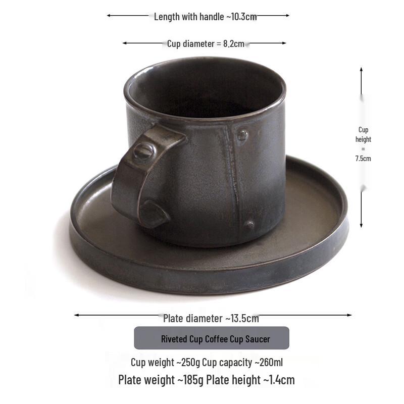 

OLOEY Silver Riveted Mug with Tray