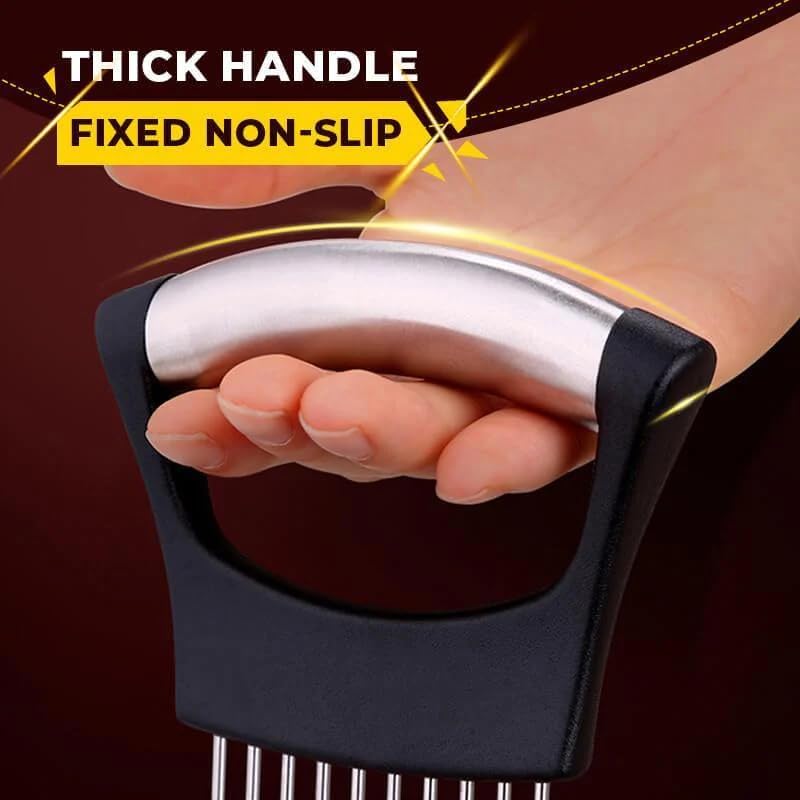 Food Slice Assistant,Stainless Steel Onion Holder Kitchen Gadgets,Easy Quick Slicer For Tomatoes Lemon,Meat Slicer For Home Use