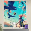 Japanisches Anime Wandbehang Wandteppich Fly High Bedruckte Anime Wandteppiche zur Dekoration Anime Geschenke Anime Zimmerdekoration