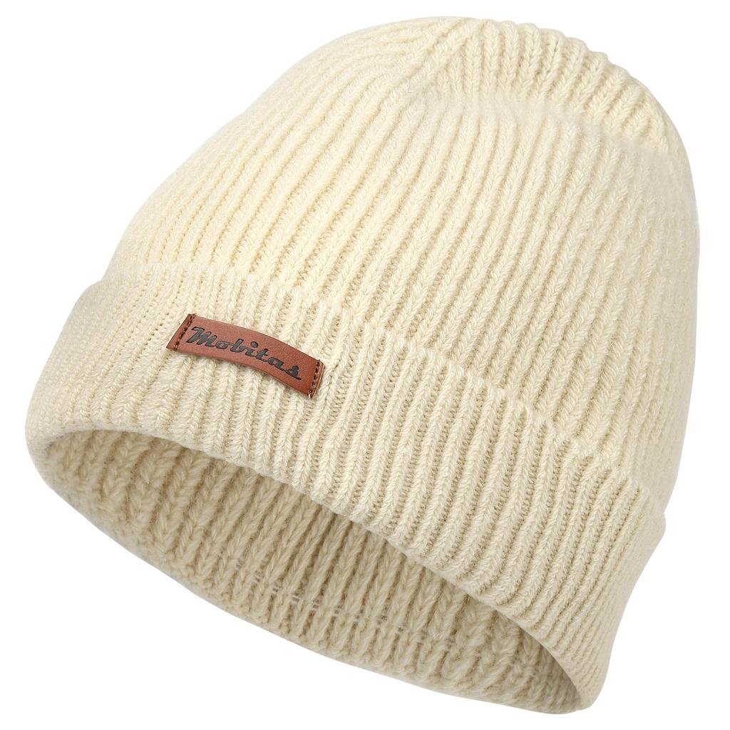 Mobitas Wool Knit Hat for Men and Warm Winter and Cold Weather Knit Cap (90% Wool) Women, Beanie, Non-Itchy, Stretchy,
