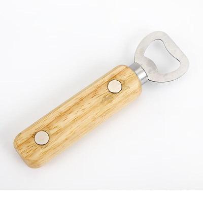Ensemble Décapsuleur Magnétique en Acier Inoxydable avec Manche en Bois (Paquet de 4)