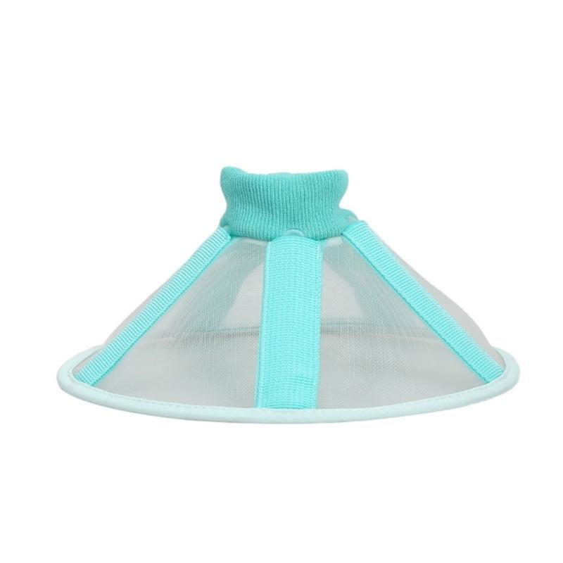 

Seethrough Pet Recovery Collar Protective Cone For Dog Cats After Surgical Adjustable Neck Size Collar Prevent Licking S синий
