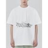 Oversized T Shirt White Graffiti Trashed Print Casual Streetwear Top for Men and Women