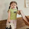 Girls' Summer Sports Sleeveless Top & Wide-Leg Pants Two-Piece Set