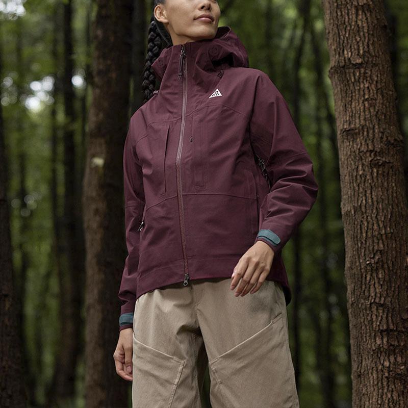 Nike ACG Storm-Fit Adv Gore-Tex Solid Color Windproof Waterproof Hooded Long Sleeve Jacket Women Jackets Dark-Brown-Red DQ6886-681