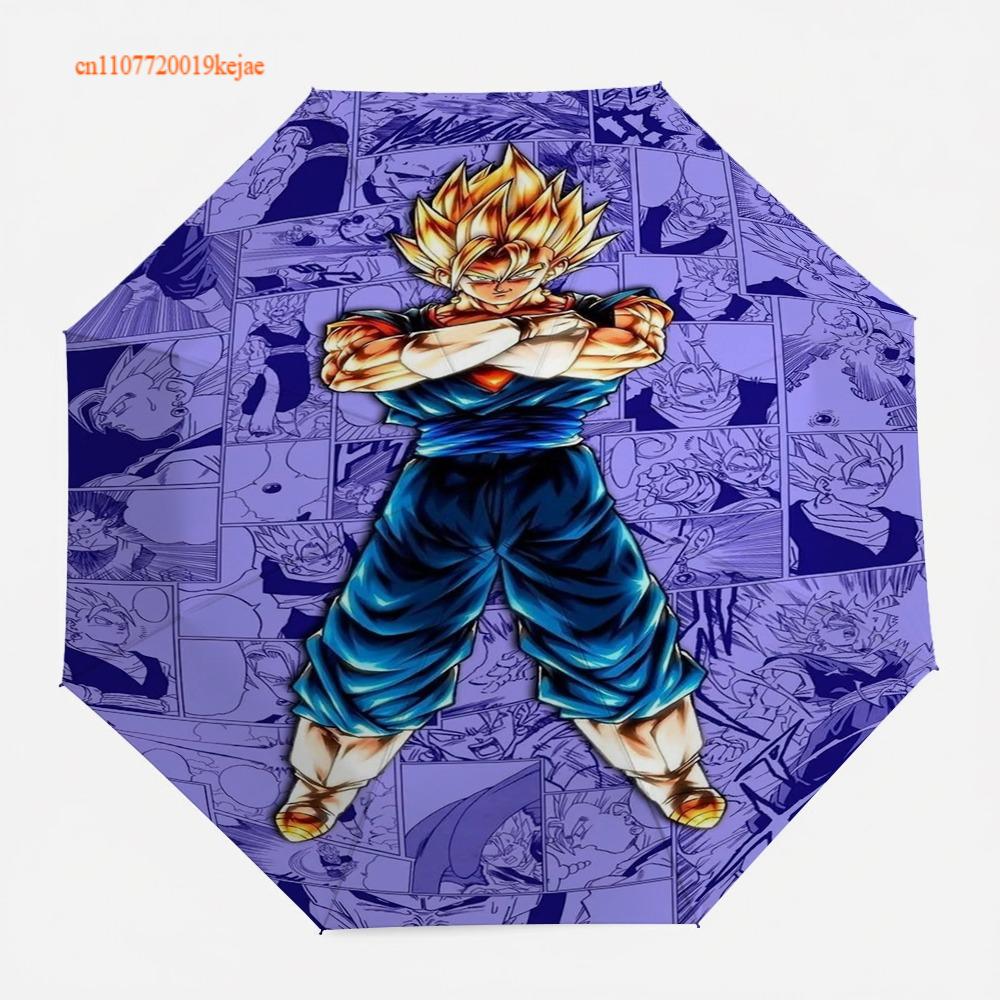 Anime Dragon Ball Vegeta Umbrella, Classic Manga Battle Scene Collage, Compact Folding Umbrella, for Cosplay & Daily Use