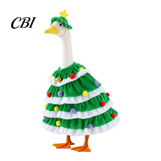 Christmas Porch Goose Outfit Halloween Ghost Outfit, Apparel, Festive Costume Outdoor Holiday Decor for 23 Inch Statue, Garden Yard Lawn Decoration