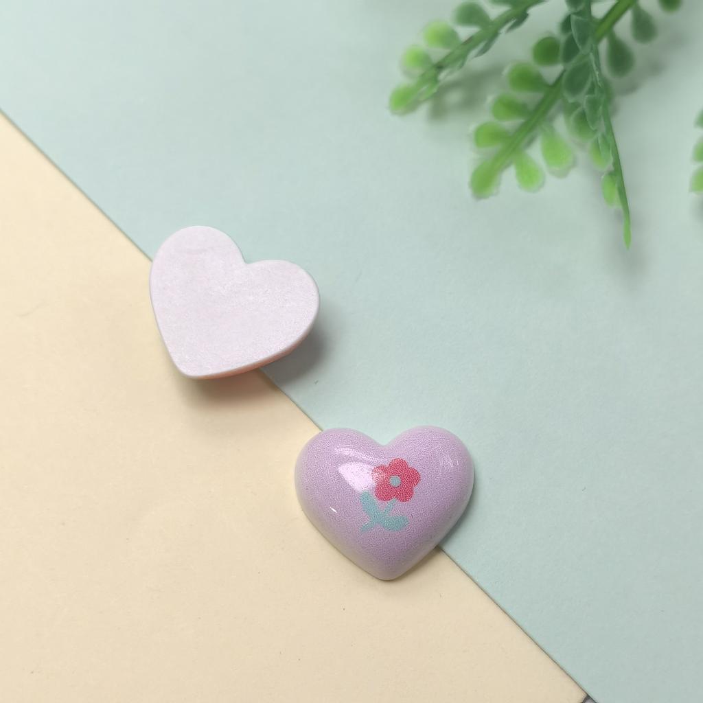 100Pcs Cute Flower Cherry Heart Resin Charms Flatback Resin Cabochon Fit Hair Bows Center Accessories DIY Scrapbook Crafts