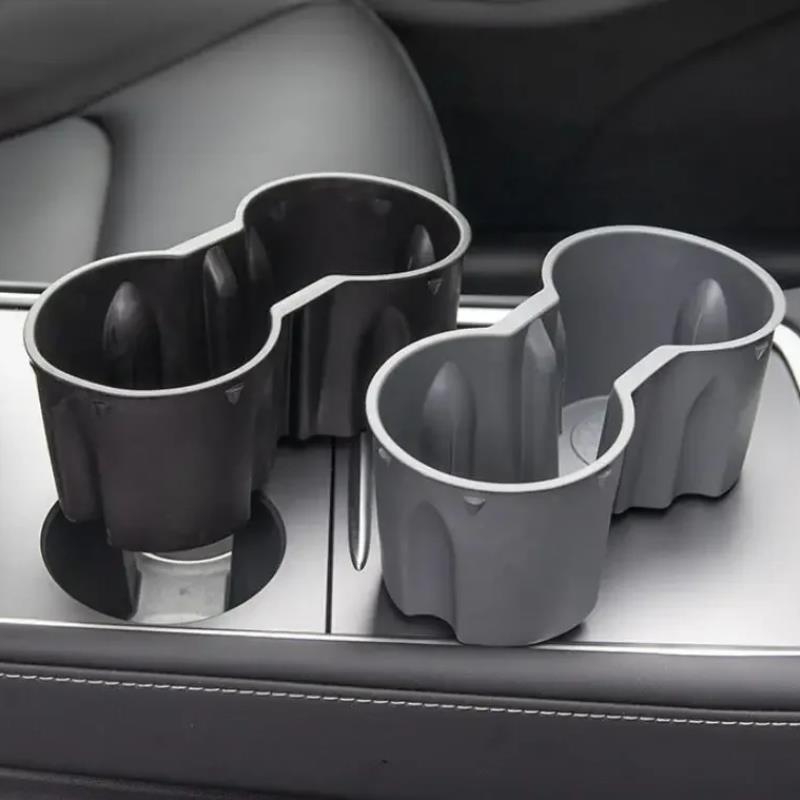 For Tesla Model 3 Tesla Model Y Interior Cup Holder Central Console Water Bottle Organizer TPE Accessory Car Storage Compatible Cup Holders 5
