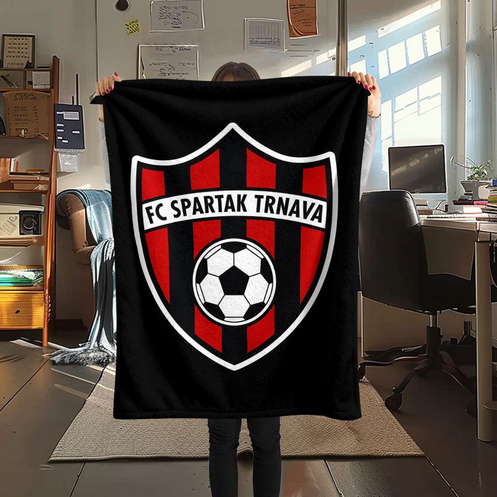 1PC FC Spartak Trnava Patterned Flannel Blanket Suitable For All Seasons for Home Decor Warmth and Comfort Gifts Holiday Present