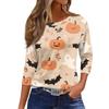 Women's O-neck 3/4 Sleeve  Printed Top