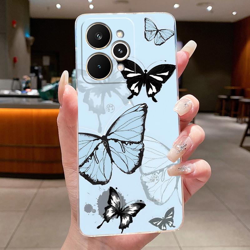 For Realme 15 Pro 15T 5G Elegant Flower Butterfly Bow Phone Funda Cover RMX5106 RMX5101 Soft Silicone Transparent TPU Jelly Case