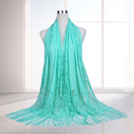 Women Chiffon Prayer Shawl Solid Color Versatile Turban Beach Towel