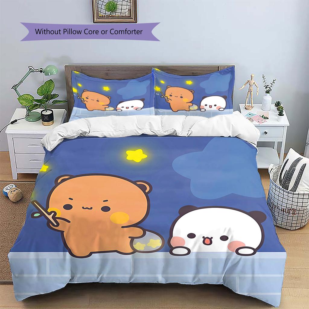 Bubu Dudu Pattern Bedding,Quilt Set Quilt Cover Pillowcase Home Birthday Gift(1 * Duvet Cover + 2 * Pillowcase, Without Core)