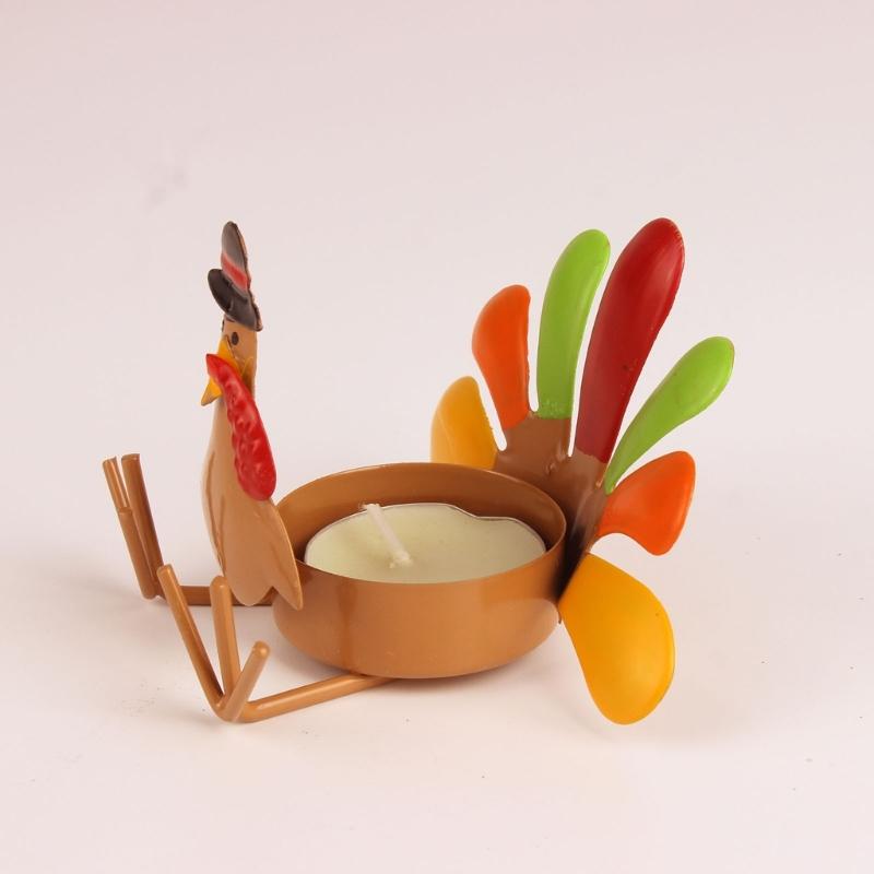 Turkey Tea Light Candle Holder Thanksgiving Centerpieces Fall Decorations Home