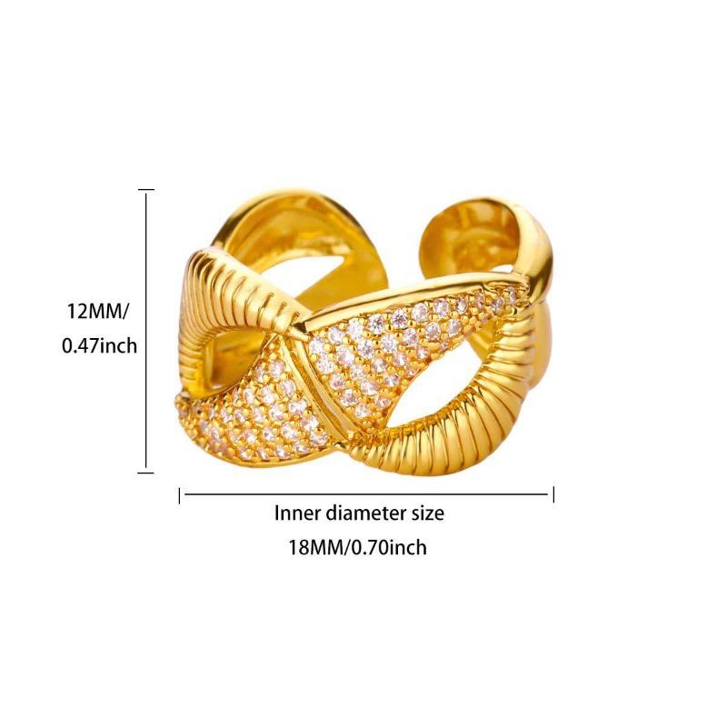 Hot Sale Full Diamond Ring Fashion Temperament Opening Light Luxury Zircon Group Inlaid Luxury Diamond Ring Supply