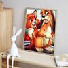 Full Round Diamond Painting The Puppy and The Fox  Art Rhinestone Picture Mosaic DIY 5D Cross Stitch Embroidery Home Decoration