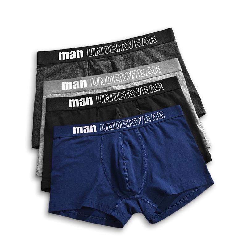 Men's European & American Pure Cotton U-Convex Mid-Waist Boxer Briefs - Comfortable, Loose, Breathable, Plus Size Square Leg Underwear