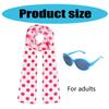 Women's Scarf and Glasses Set Stylish Polkas Dot Scarf Blue Glasses White Scarf Fashion Neckerchief for Halloween
