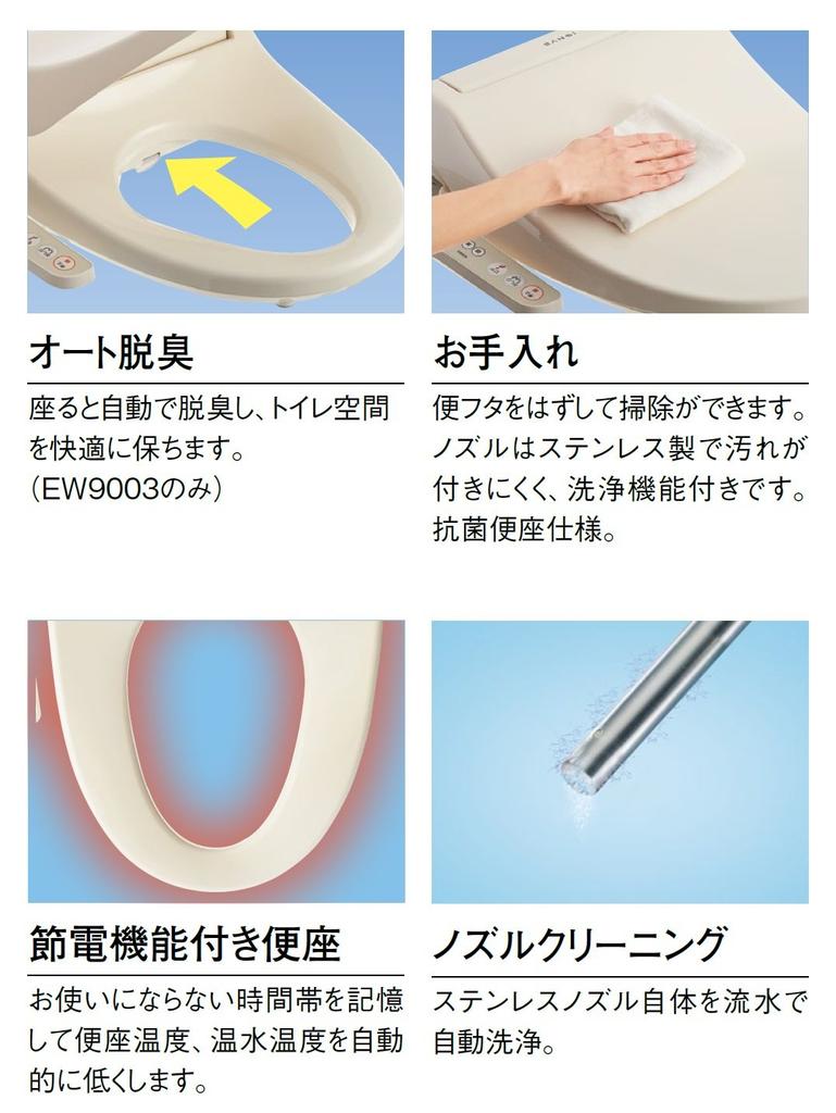 SANEI Warm Water Cleaning Toilet Seat Shawanza Deodorizing Function Pastel Ivory EW9003